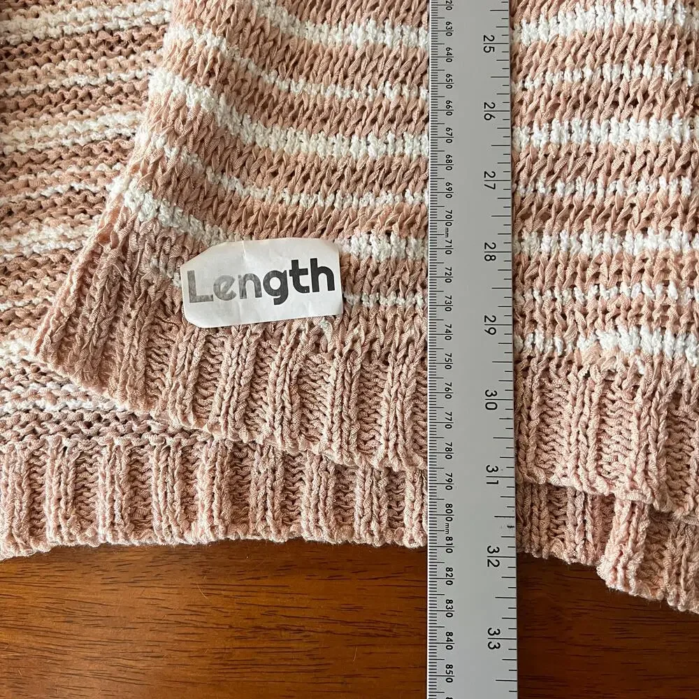 Soft Surroundings Women's S‎ Lucie Cardigan Sweater Striped Metallic Open Front